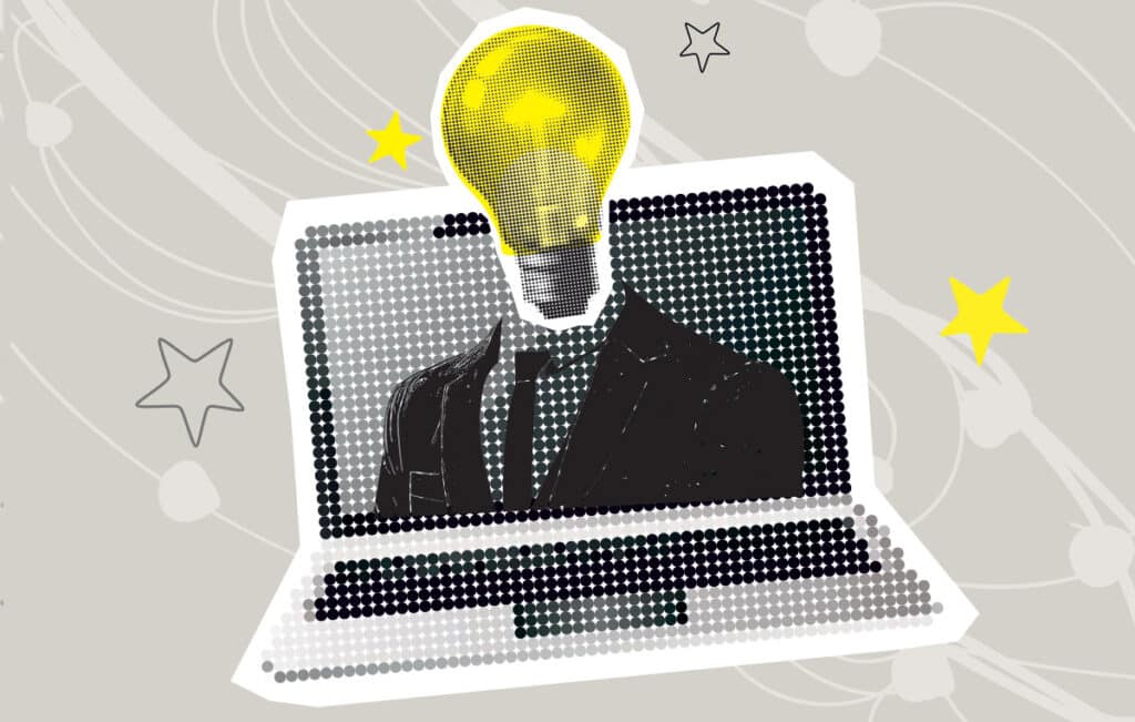 Image of laptop with lightbulb